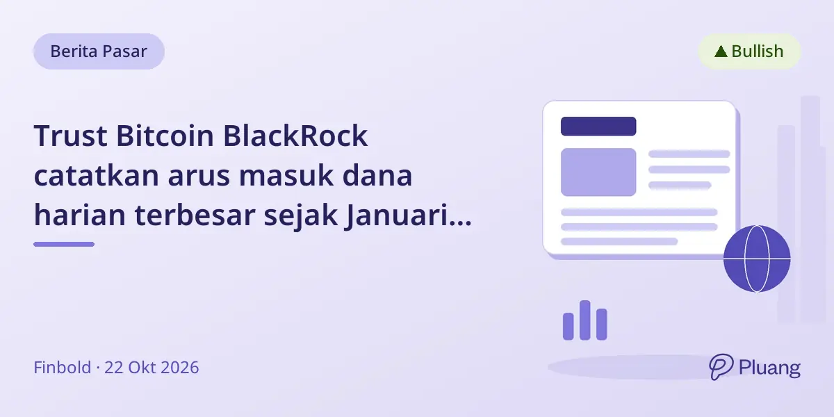 Trust Bitcoin BlackRock catatkan arus masuk dana harian terbesar sejak Januari 2026.