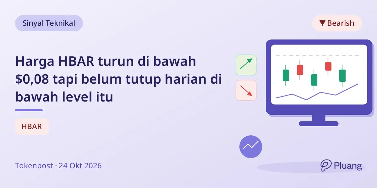 Harga HBAR turun di bawah $0,08 tapi belum tutup harian di bawah level itu