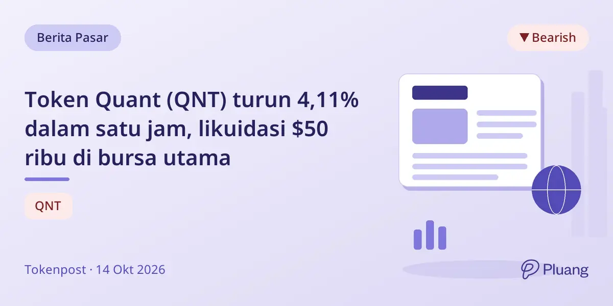 Token Quant (QNT) turun 4,11% dalam satu jam, likuidasi $50 ribu di bursa utama