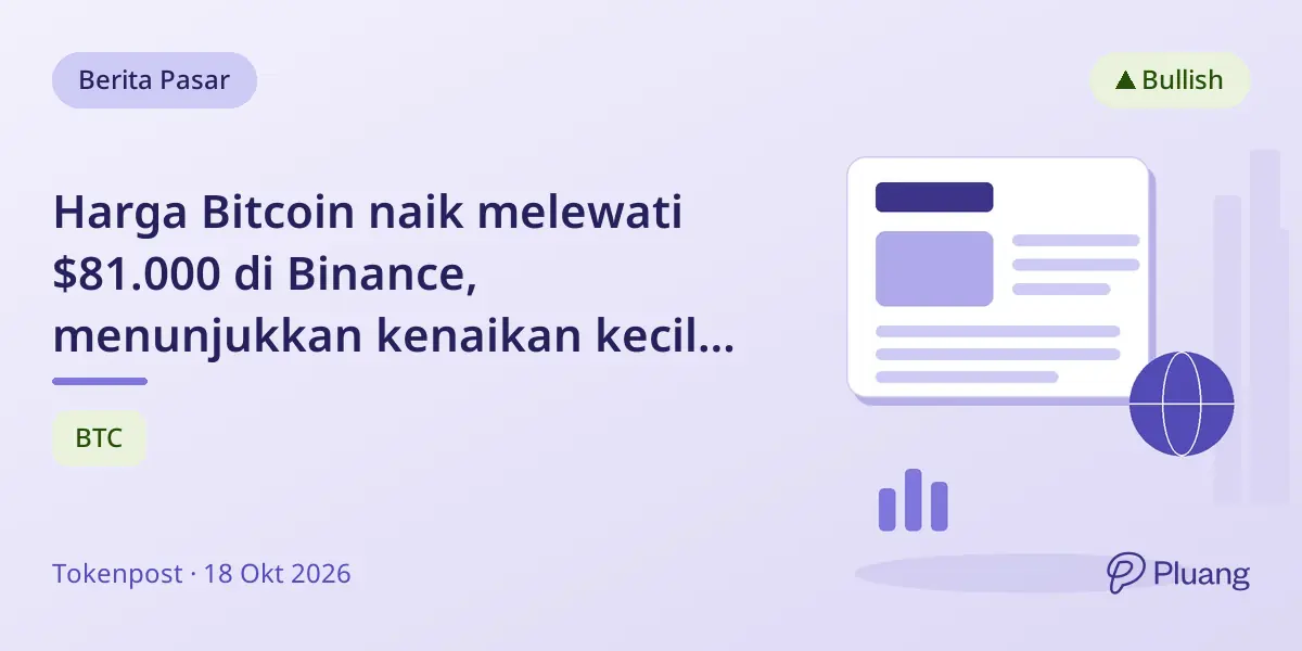 Harga Bitcoin naik melewati $81.000 di Binance, menunjukkan kenaikan kecil di pasar kripto.
