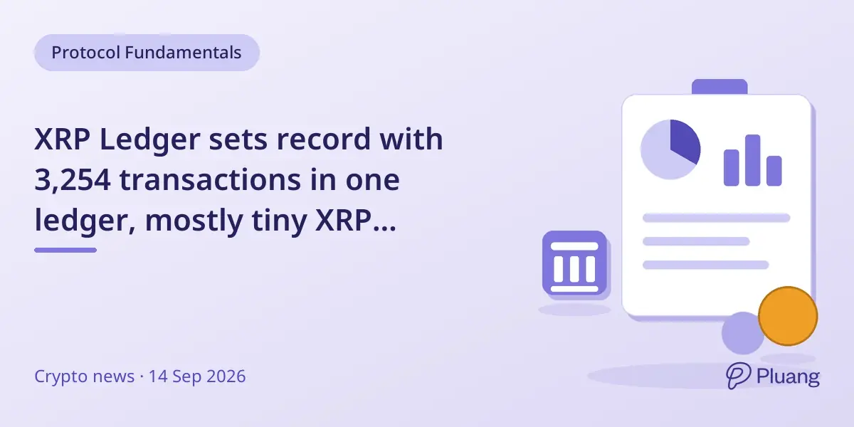 XRP Ledger sets record with 3,254 transactions in one ledger, mostly tiny XRP payments.