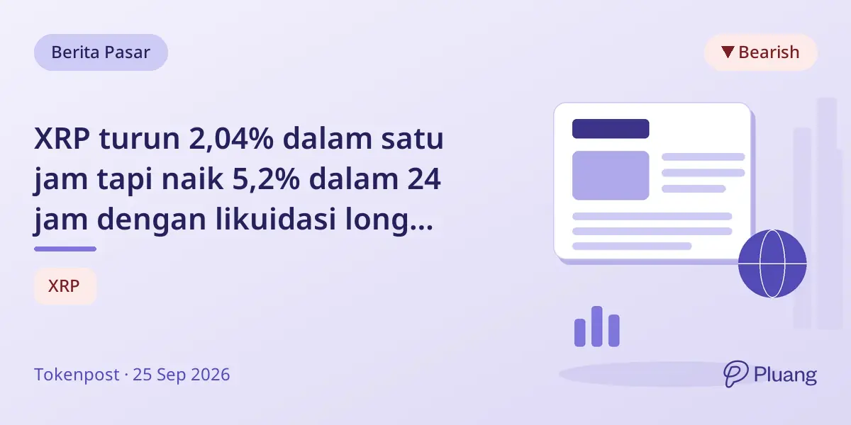 XRP turun 2,04% dalam satu jam tapi naik 5,2% dalam 24 jam dengan likuidasi long senilai $2 juta