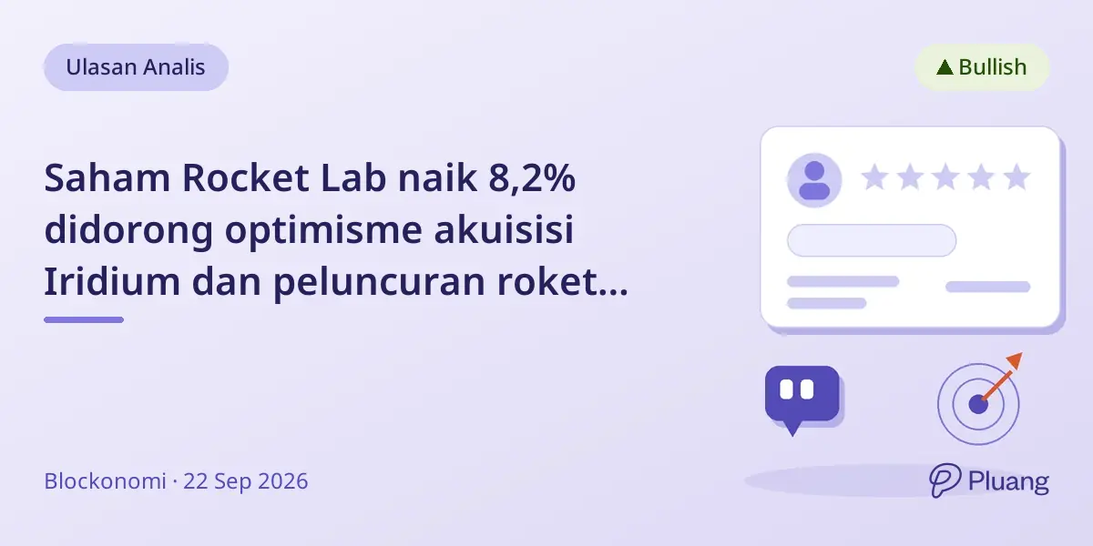 Saham Rocket Lab naik 8,2% didorong optimisme akuisisi Iridium dan peluncuran roket Neutron