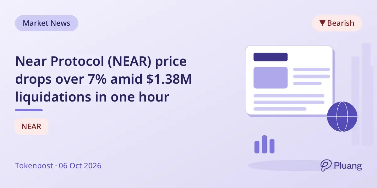 Near Protocol (NEAR) price drops over 7% amid $1.38M liquidations in one hour