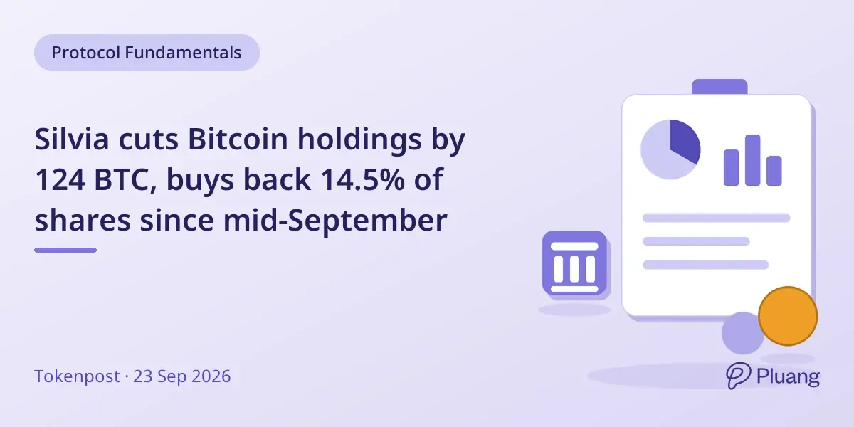 Silvia cuts Bitcoin holdings by 124 BTC, buys back 14.5% of shares since mid-September