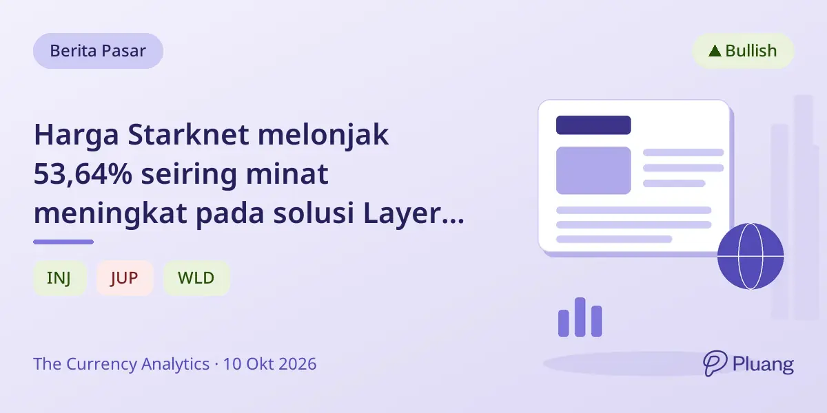Harga Starknet melonjak 53,64% seiring minat meningkat pada solusi Layer 2 Ethereum.