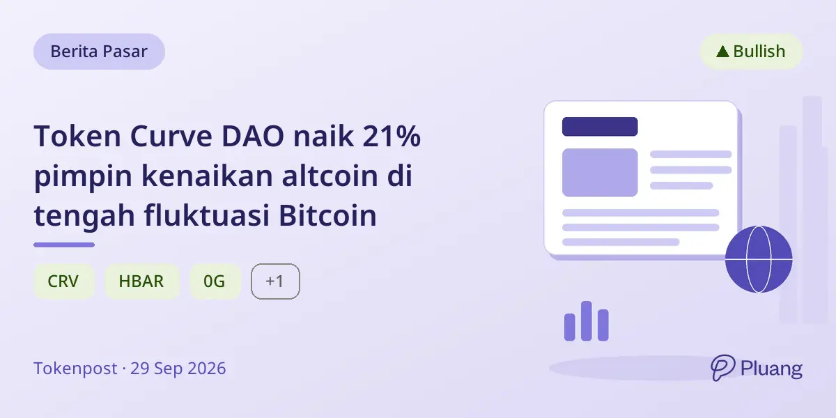 Token Curve DAO naik 21% pimpin kenaikan altcoin di tengah fluktuasi Bitcoin