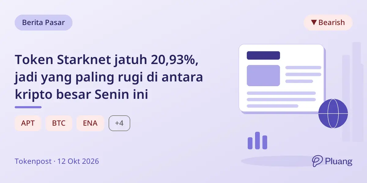 Token Starknet jatuh 20,93%, jadi yang paling rugi di antara kripto besar Senin ini