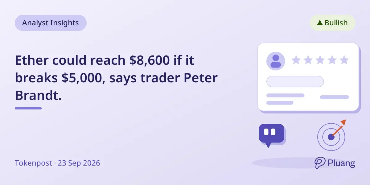 Ether could reach $8,600 if it breaks $5,000, says trader Peter Brandt.