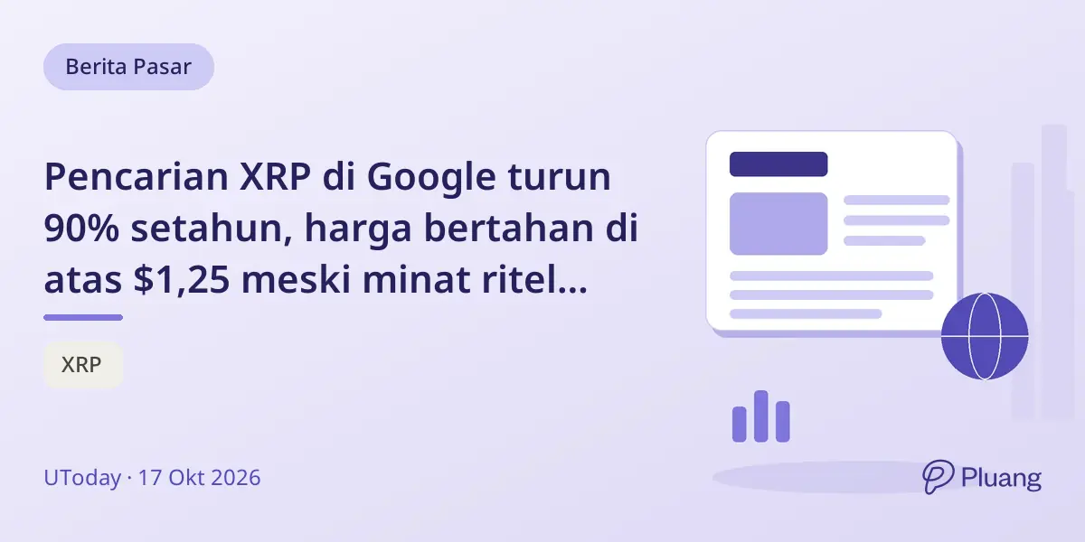 Pencarian XRP di Google turun 90% setahun, harga bertahan di atas $1,25 meski minat ritel rendah.