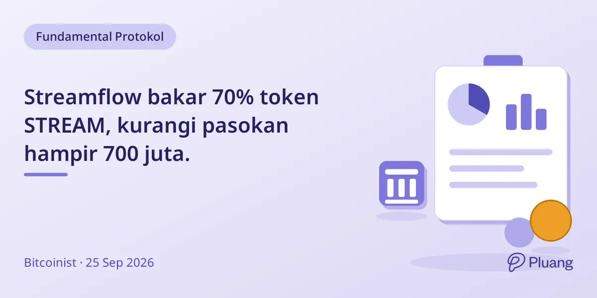 Streamflow bakar 70% token STREAM, kurangi pasokan hampir 700 juta.
