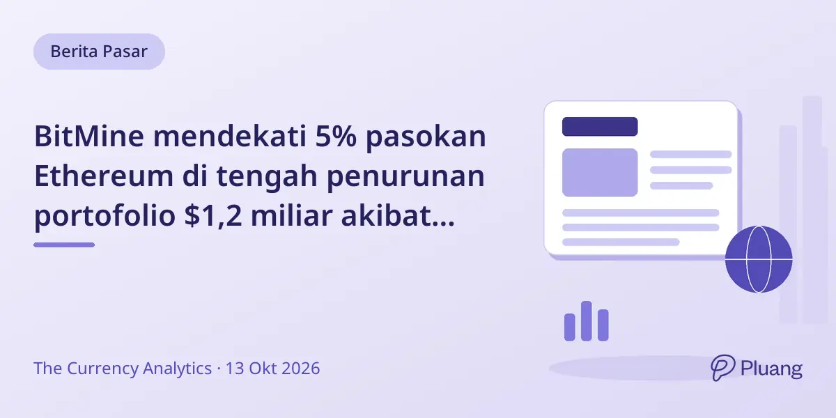 BitMine mendekati 5% pasokan Ethereum di tengah penurunan portofolio $1,2 miliar akibat harga turun.