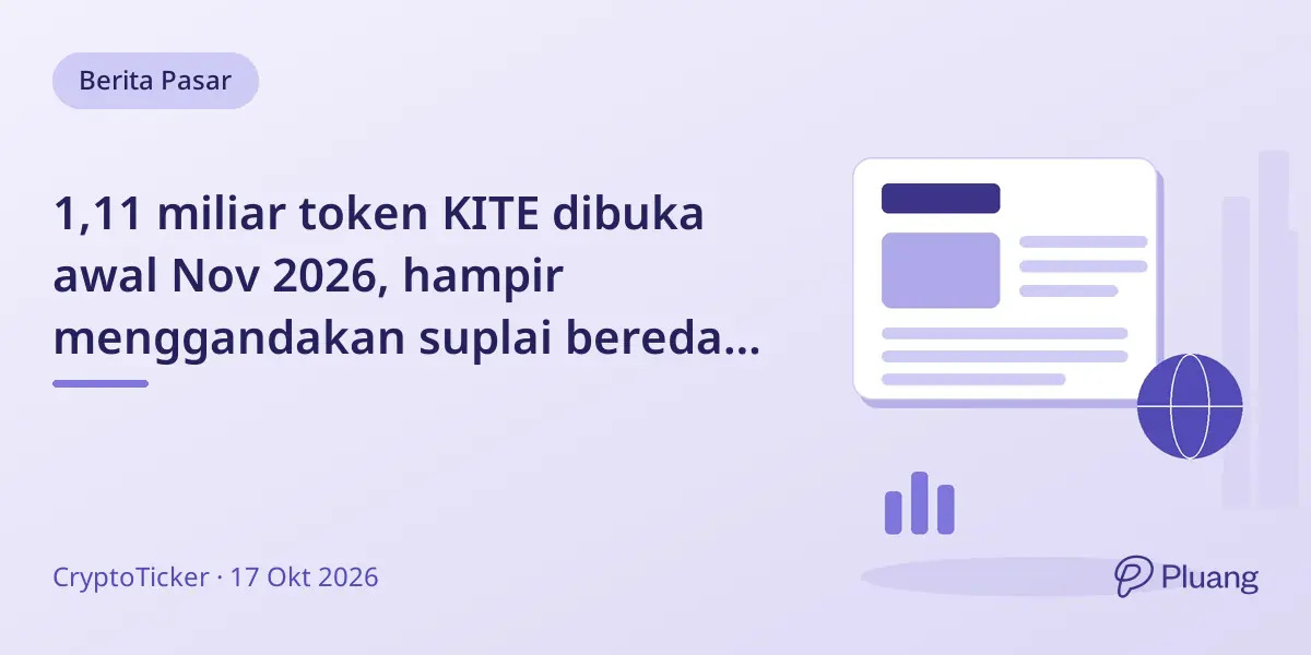 1,11 miliar token KITE dibuka awal Nov 2026, hampir menggandakan suplai beredar dan berpotensi pengaruh pasar.