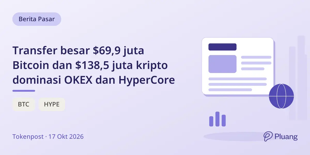 Transfer besar $69,9 juta Bitcoin dan $138,5 juta kripto dominasi OKEX dan HyperCore