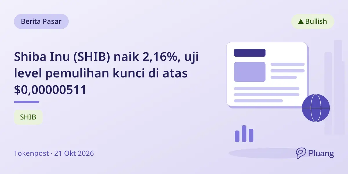 Shiba Inu (SHIB) naik 2,16%, uji level pemulihan kunci di atas $0,00000511