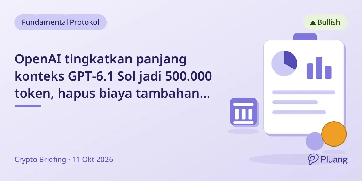 OpenAI tingkatkan panjang konteks GPT-6.1 Sol jadi 500.000 token, hapus biaya tambahan konteks panjang