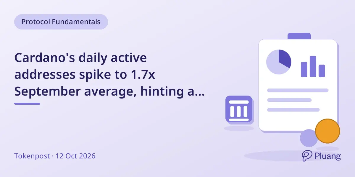 Cardano's daily active addresses spike to 1.7x September average, hinting at potential price rally.