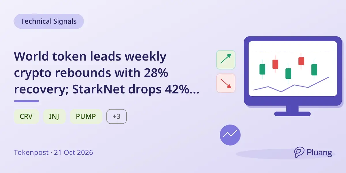 World token leads weekly crypto rebounds with 28% recovery; StarkNet drops 42% from high
