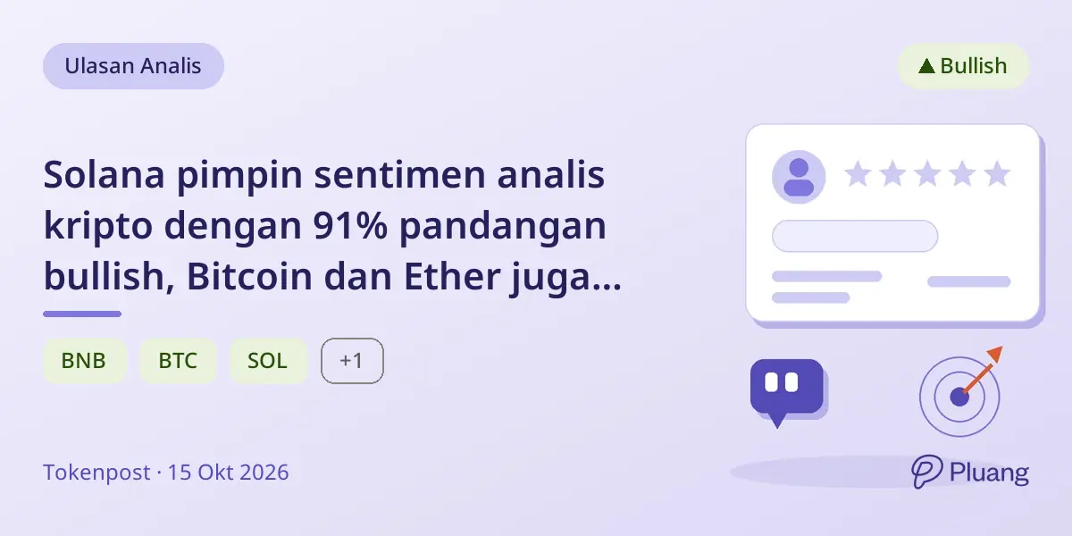 Solana pimpin sentimen analis kripto dengan 91% pandangan bullish, Bitcoin dan Ether juga positif.