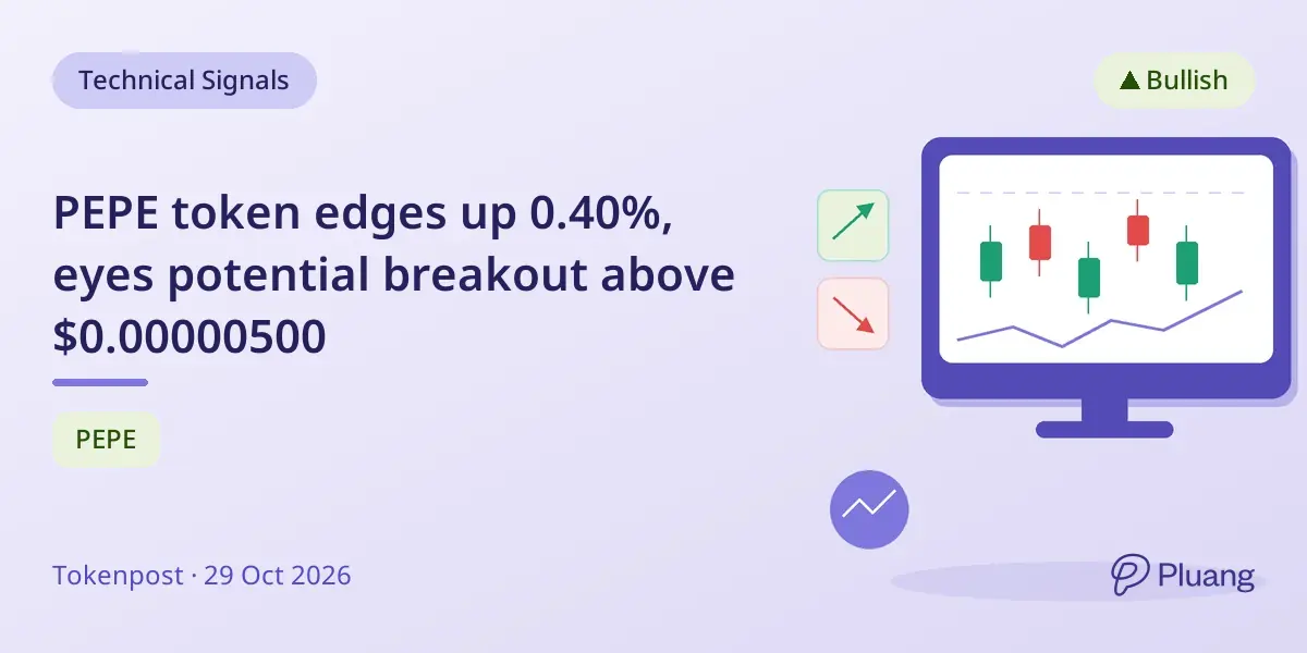 PEPE token edges up 0.40%, eyes potential breakout above $0.00000500