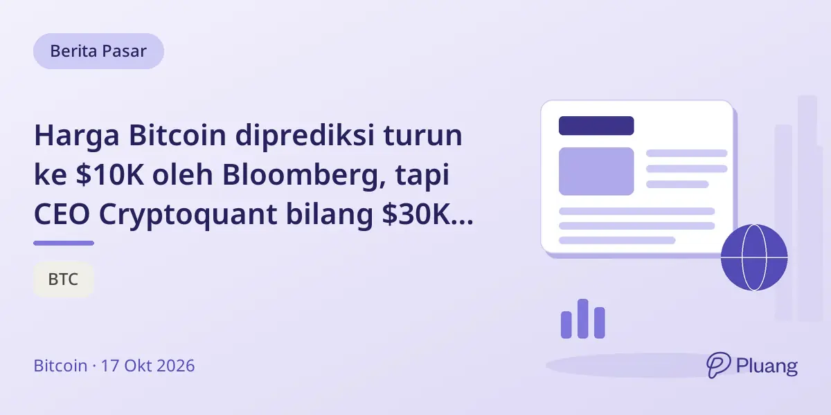 Harga Bitcoin diprediksi turun ke $10K oleh Bloomberg, tapi CEO Cryptoquant bilang $30K lebih realistis.