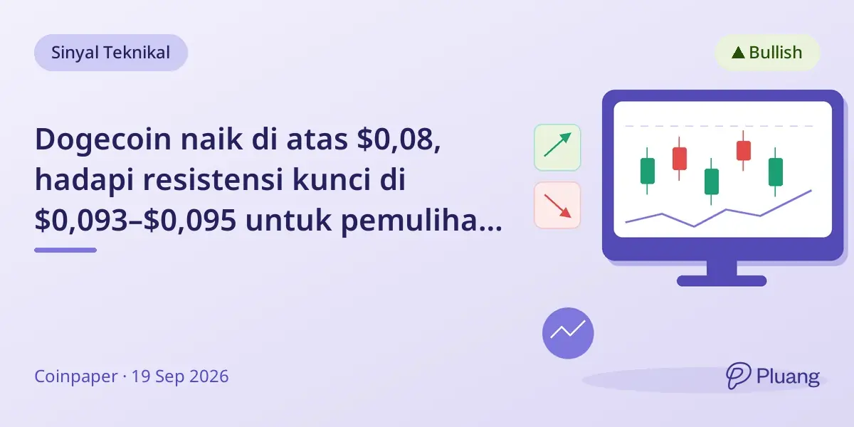 Dogecoin naik di atas $0,08, hadapi resistensi kunci di $0,093–$0,095 untuk pemulihan lebih kuat