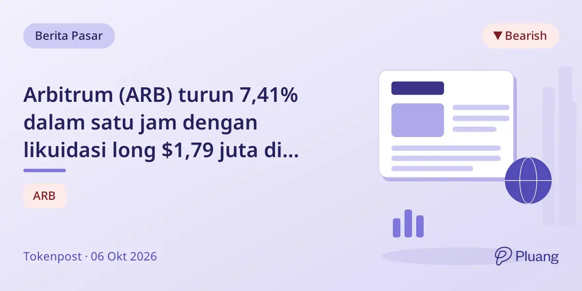 Arbitrum (ARB) turun 7,41% dalam satu jam dengan likuidasi long $1,79 juta di bursa utama