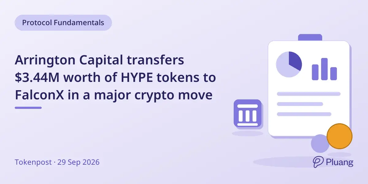 Arrington Capital transfers $3.44M worth of HYPE tokens to FalconX in a major crypto move