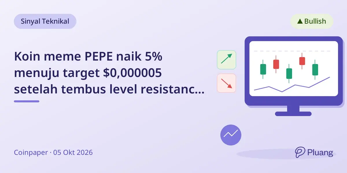 Koin meme PEPE naik 5% menuju target $0,000005 setelah tembus level resistance penting.