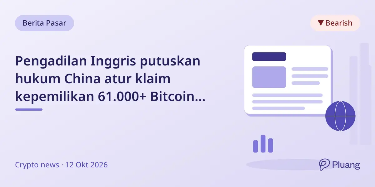 Pengadilan Inggris putuskan hukum China atur klaim kepemilikan 61.000+ Bitcoin dalam kasus penipuan.