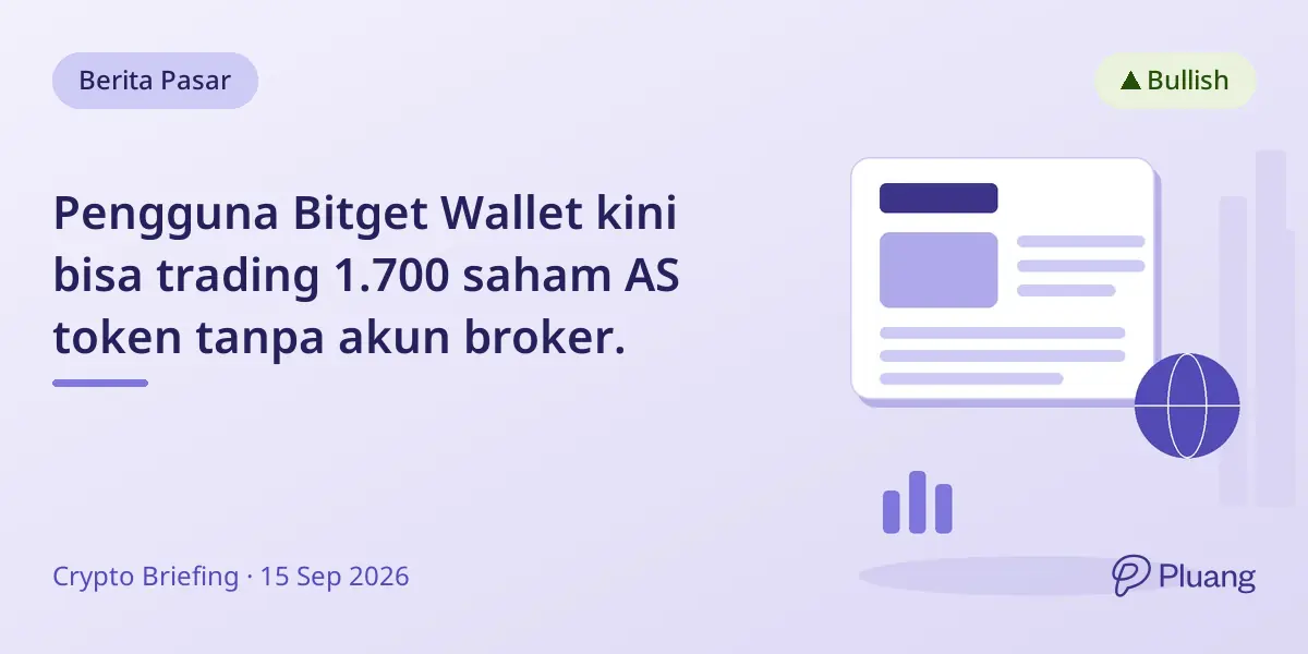 Pengguna Bitget Wallet kini bisa trading 1.700 saham AS token tanpa akun broker.