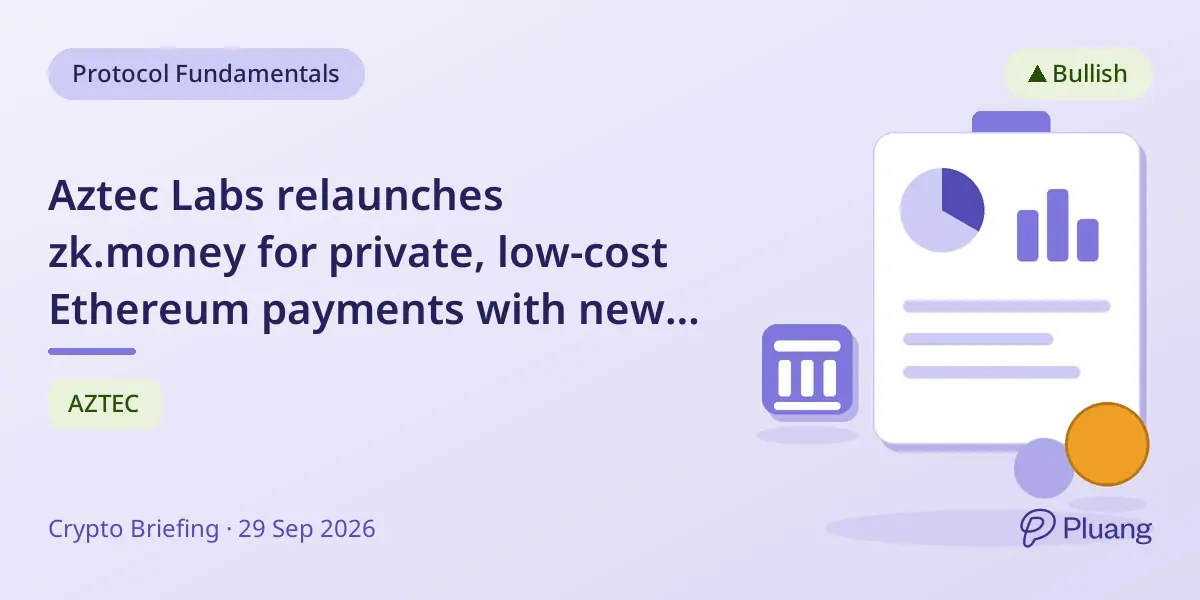 Aztec Labs relaunches zk.money for private, low-cost Ethereum payments with new smart contract features.