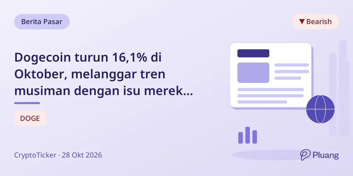 Dogecoin turun 16,1% di Oktober, melanggar tren musiman dengan isu merek dagang dan ketidakpastian pasar.