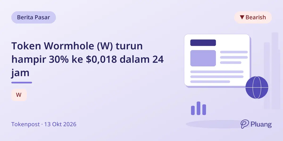 Token Wormhole (W) turun hampir 30% ke $0,018 dalam 24 jam
