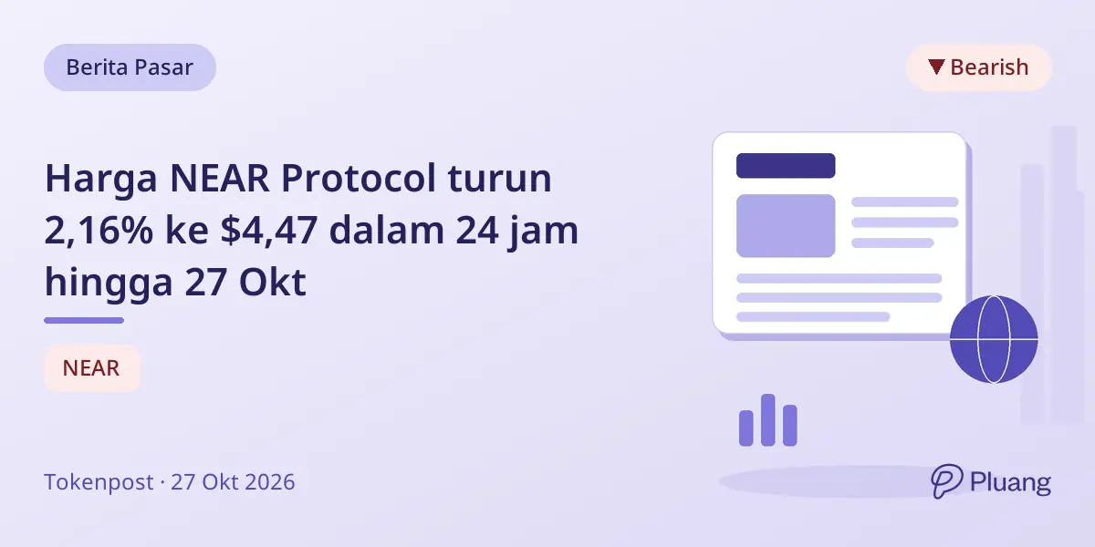 Harga NEAR Protocol turun 2,16% ke $4,47 dalam 24 jam hingga 27 Okt