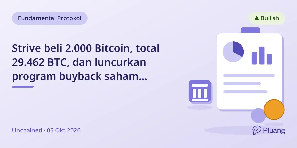 Strive beli 2.000 Bitcoin, total 29.462 BTC, dan luncurkan program buyback saham preferen $500 juta