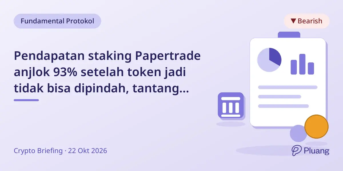 Pendapatan staking Papertrade anjlok 93% setelah token jadi tidak bisa dipindah, tantang kelangsungan platform.