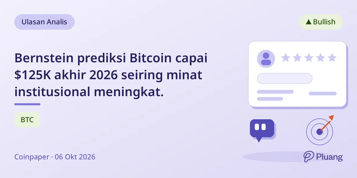 Bernstein prediksi Bitcoin capai $125K akhir 2026 seiring minat institusional meningkat.