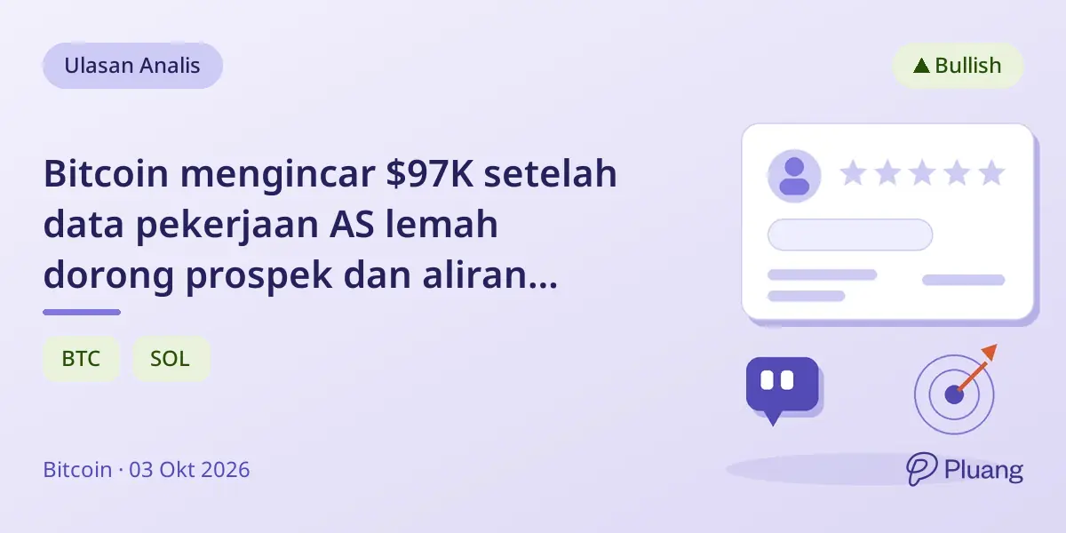 Bitcoin mengincar $97K setelah data pekerjaan AS lemah dorong prospek dan aliran investasi kripto.