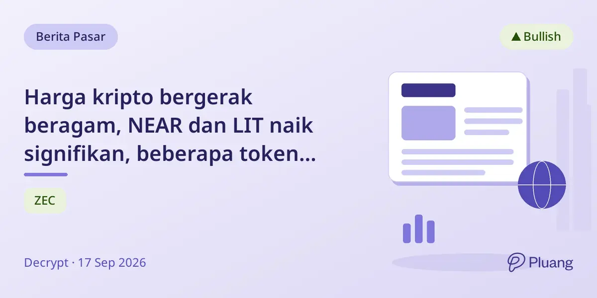 Harga kripto bergerak beragam, NEAR dan LIT naik signifikan, beberapa token turun.