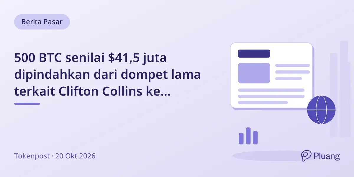 500 BTC senilai $41,5 juta dipindahkan dari dompet lama terkait Clifton Collins ke Coinbase Prime