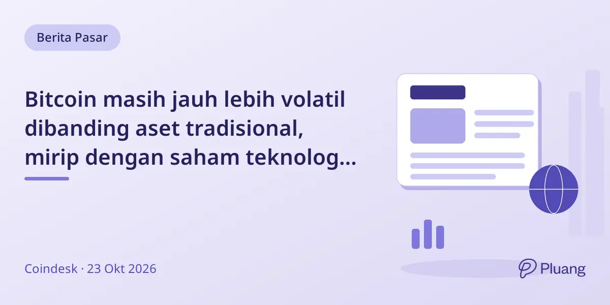 Bitcoin masih jauh lebih volatil dibanding aset tradisional, mirip dengan saham teknologi Nvidia tapi kalah stabil dari euro.