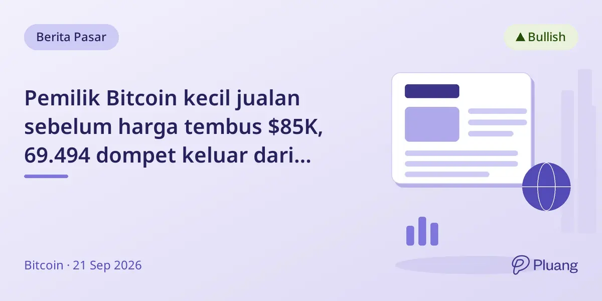 Pemilik Bitcoin kecil jualan sebelum harga tembus $85K, 69.494 dompet keluar dari rentang utama.