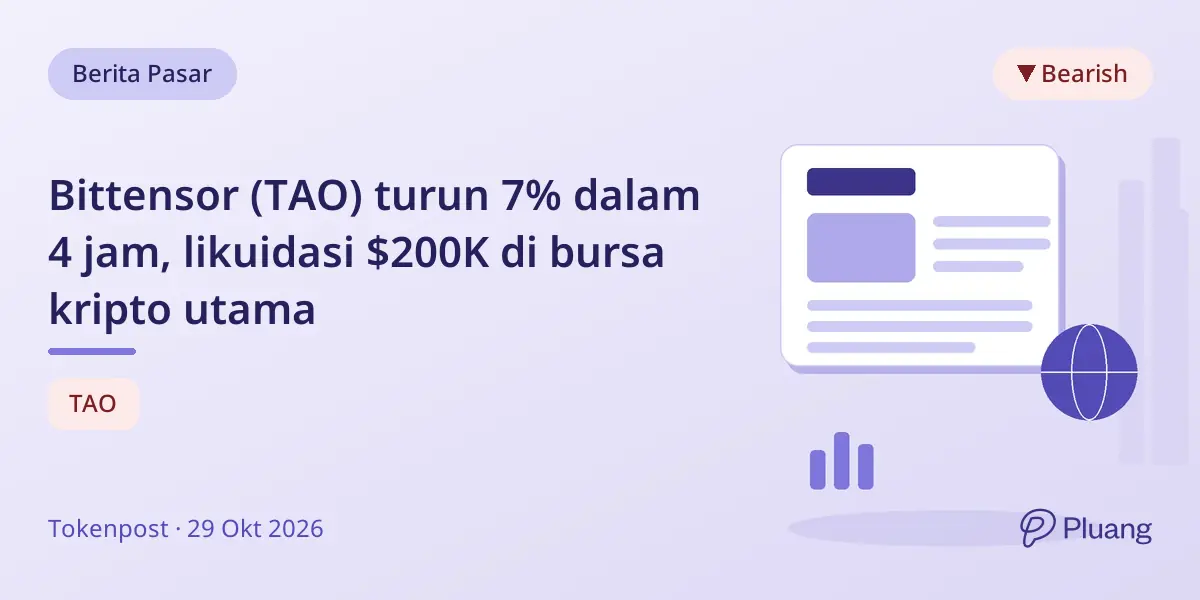 Bittensor (TAO) turun 7% dalam 4 jam, likuidasi $200K di bursa kripto utama