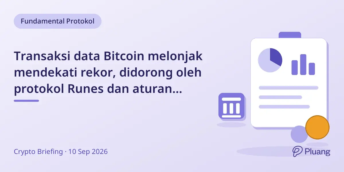 Transaksi data Bitcoin melonjak mendekati rekor, didorong oleh protokol Runes dan aturan baru.