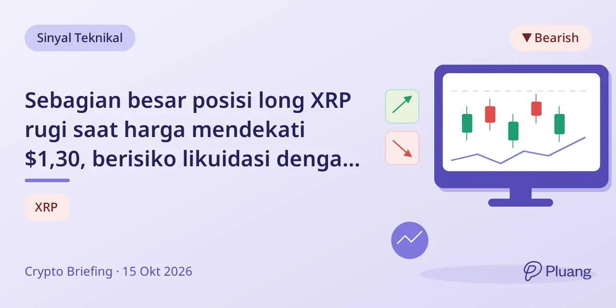 Sebagian besar posisi long XRP rugi saat harga mendekati $1,30, berisiko likuidasi dengan eksposur bullish tinggi.
