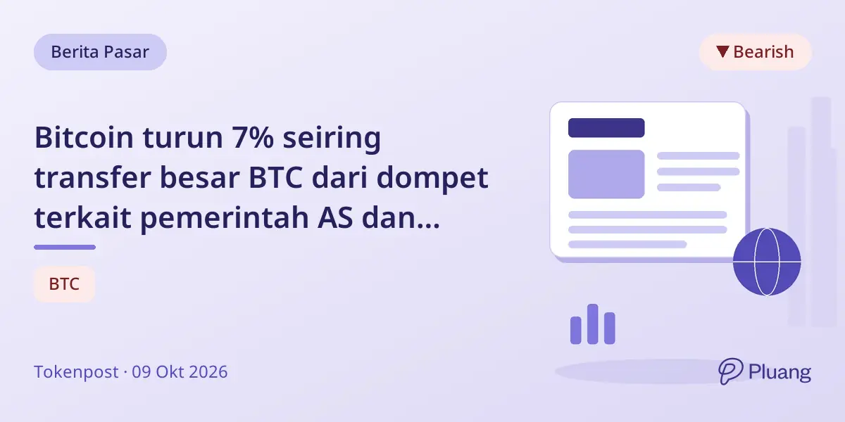 Bitcoin turun 7% seiring transfer besar BTC dari dompet terkait pemerintah AS dan aktivitas bursa meningkat.