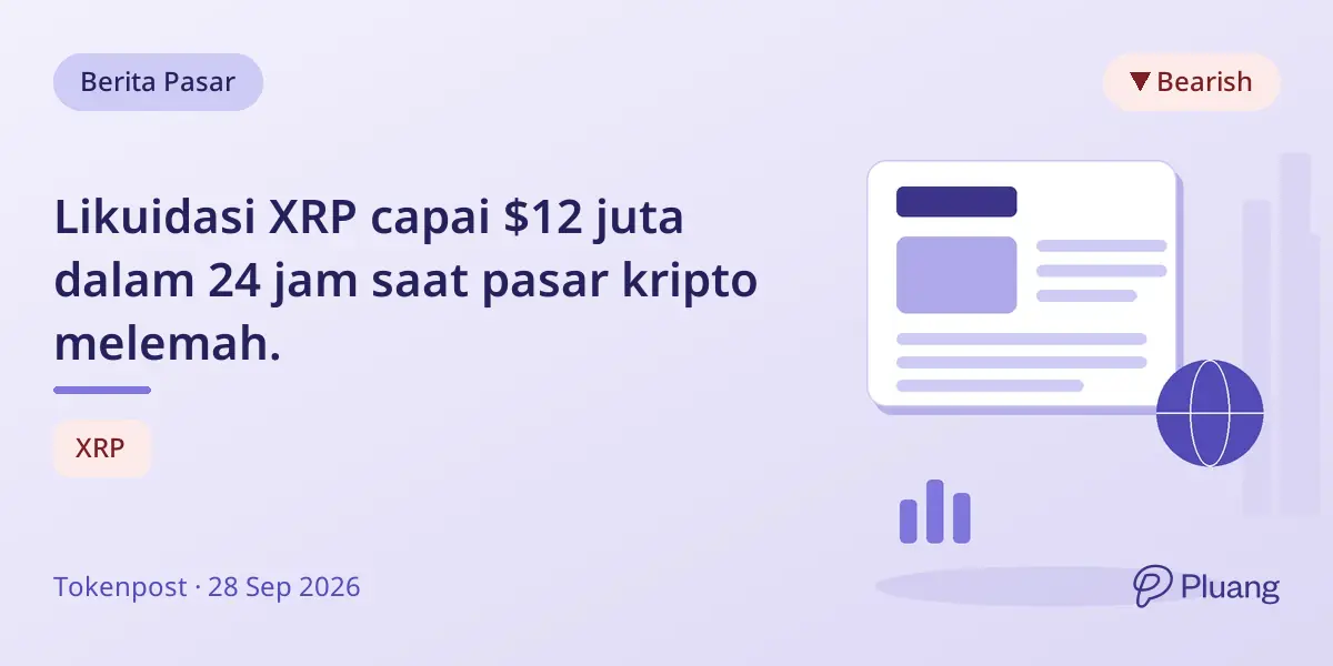 Likuidasi XRP capai $12 juta dalam 24 jam saat pasar kripto melemah.