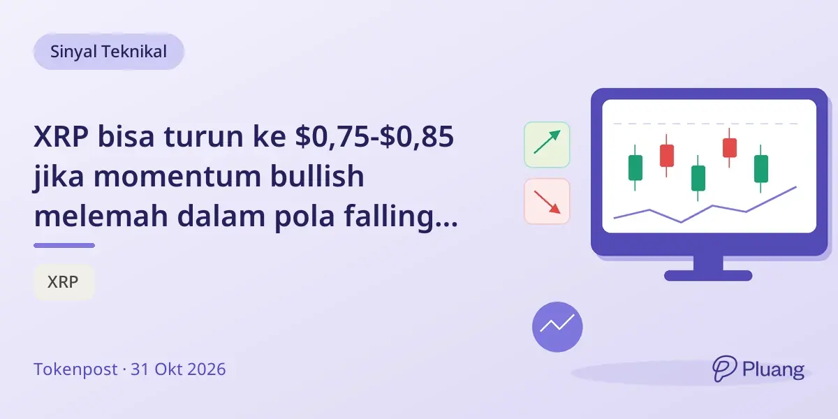 XRP bisa turun ke $0,75-$0,85 jika momentum bullish melemah dalam pola falling wedge jangka panjang.