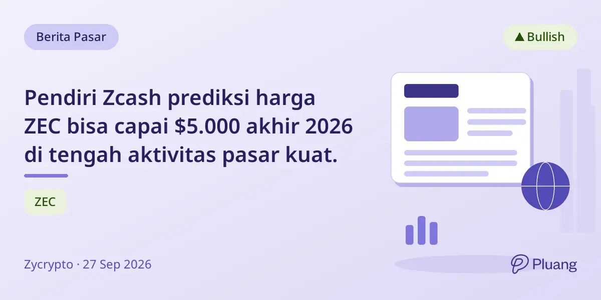 Pendiri Zcash prediksi harga ZEC bisa capai $5.000 akhir 2026 di tengah aktivitas pasar kuat.